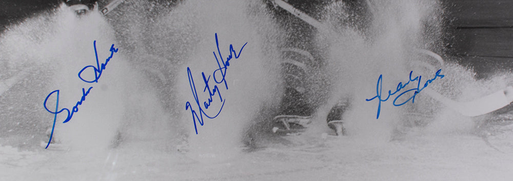 Gordie Howe, Mark Howe, and Marty Howe Autographed 11x14 Photo #2 - Houston  Aeros