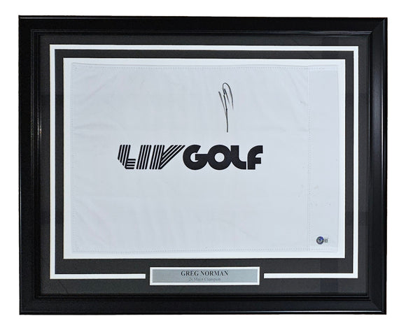 Greg Norman Signed Framed LIV Golf Flag BAS