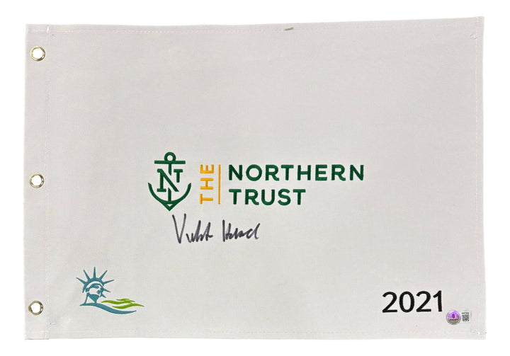 Viktor Hovland Signed 2021 The Northern Trust Golf Flag BAS