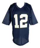 Notre Dame Ian Book Signed Custom Blue College Football Jersey BAS Sports Integrity