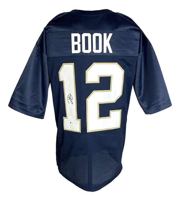 Notre Dame Ian Book Signed Custom Blue College Football Jersey BAS Sports Integrity