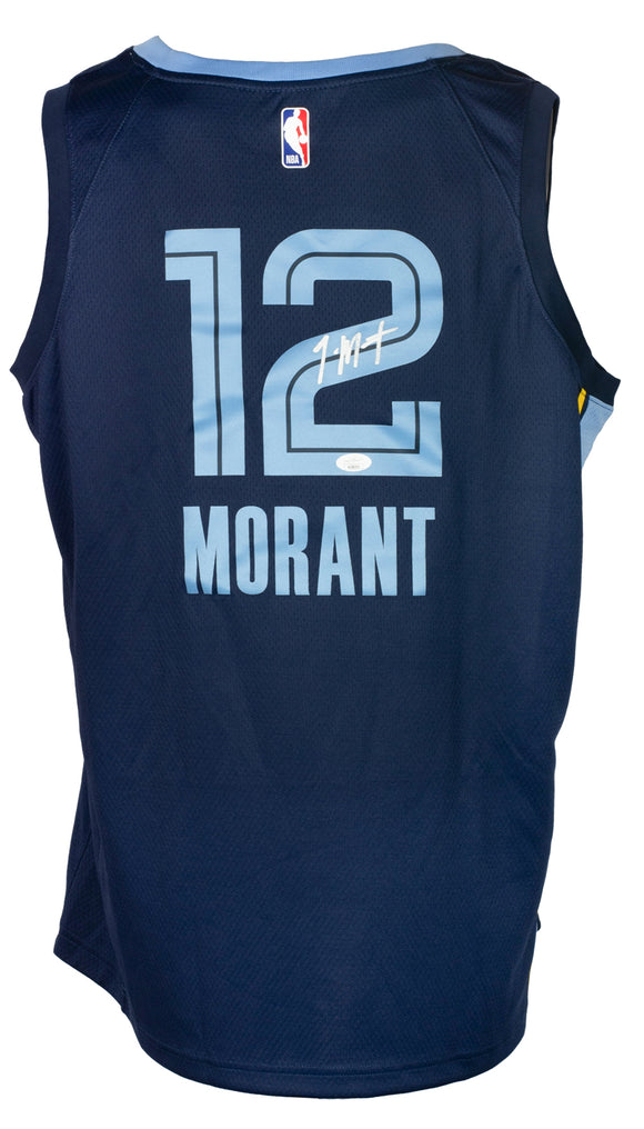 Ja Morant Signed Blue Nike Memphis Grizzlies Swingman Basketball Jersey JSA Sports Integrity