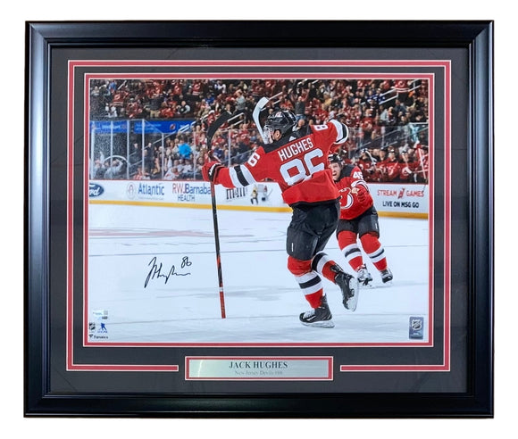 Jack Hughes Signed Framed 16x20 New Jersey Devils First Goal Photo Fanatics Sports Integrity