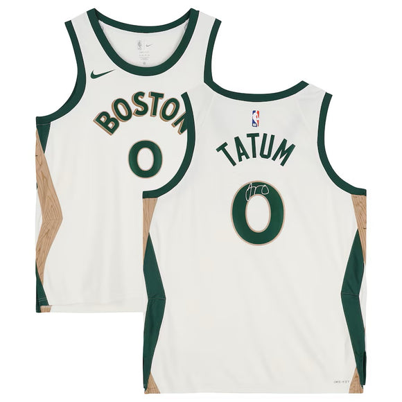 Jayson Tatum Signed Boston Celtics 2023/24 White Nike City Swingman Jersey