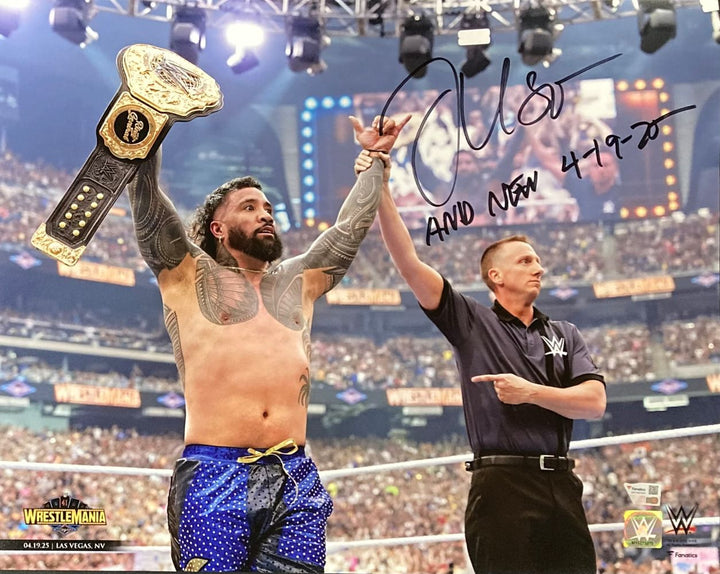 Jey Uso Signed 16x20 WWE Wrestlemania 41 Photo And New 4-19-25 Fanatics
