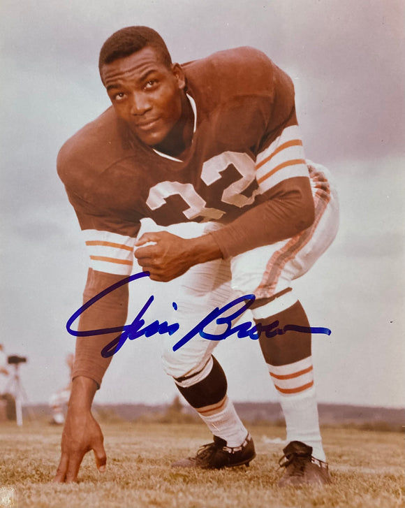 Jim Brown Signed 8x10 Cleveland Browns Photo JSA