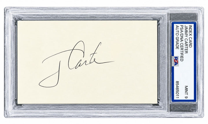 President Jimmy Carter Signed Index Card PSA/DNA Auto Mint 9