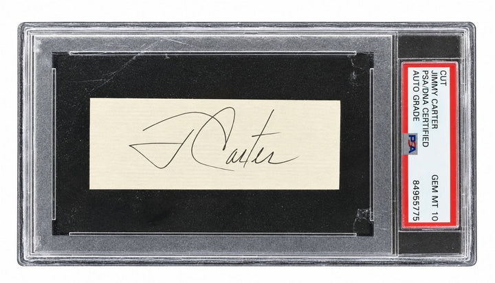 President Jimmy Carter Signed Index Card PSA/DNA Auto Gem MT 10