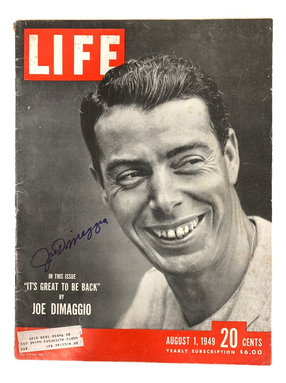 Joe DiMaggio New York Yankees Signed 1949 LIFE Magazine JSA LOA