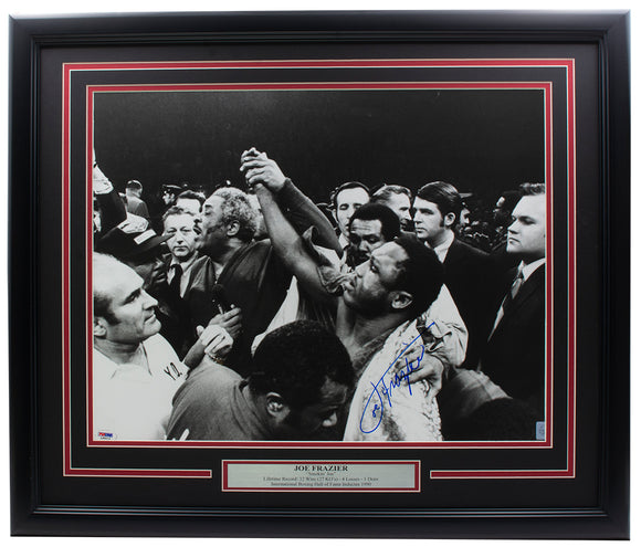 Joe Frazier Signed Framed 16x20 Boxing Photo PSA/DNA Hologram Sports Integrity