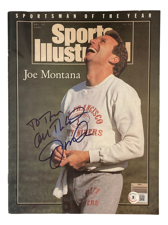 Joe Montana Signed San Francisco 49ers 1990 Sports Illustrated Magazine BAS Sports Integrity