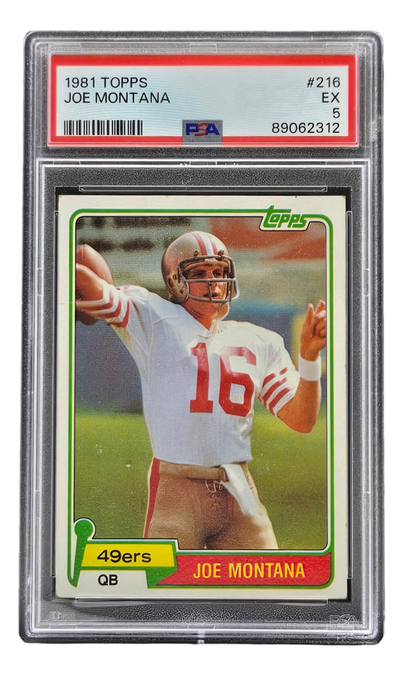 Joe Montana 1981 Topps #216 San Francisco 49ers Rookie Card PSA EX-5