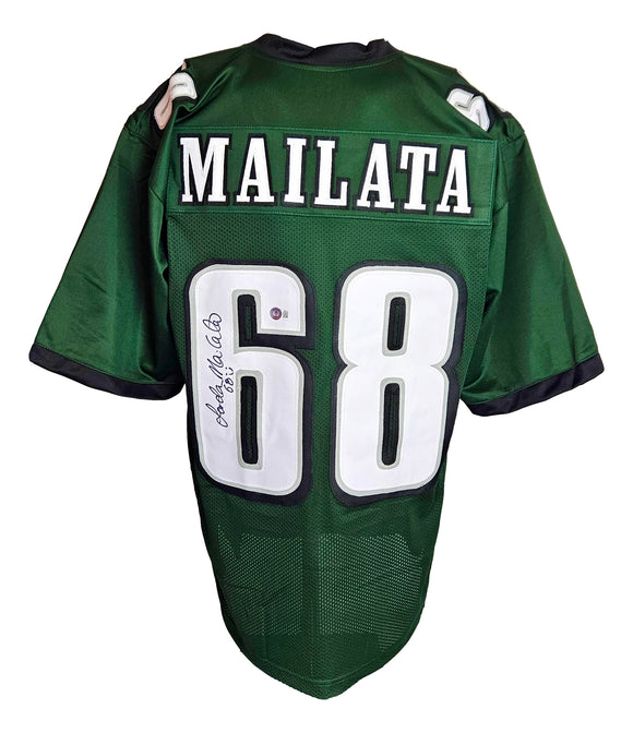 Jordan Mailata Philadelphia Signed Green Football Jersey BAS ITP Sports Integrity