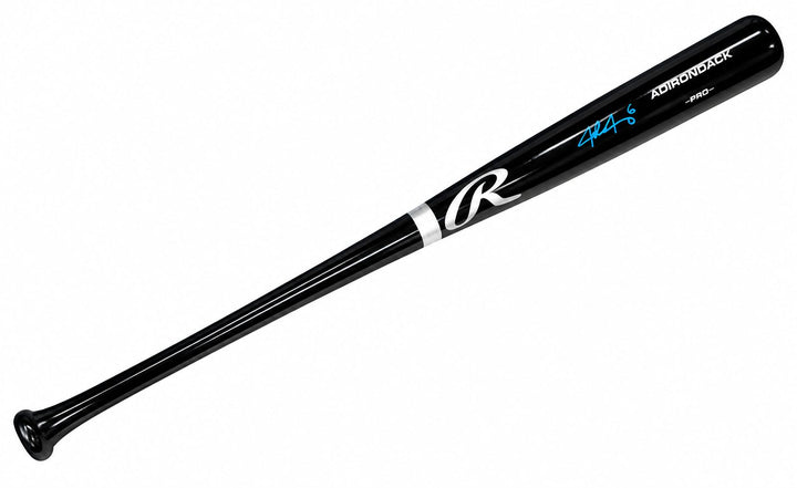 Josh Jung Texas Rangers Signed Black Rawlings Baseball Bat GTSM