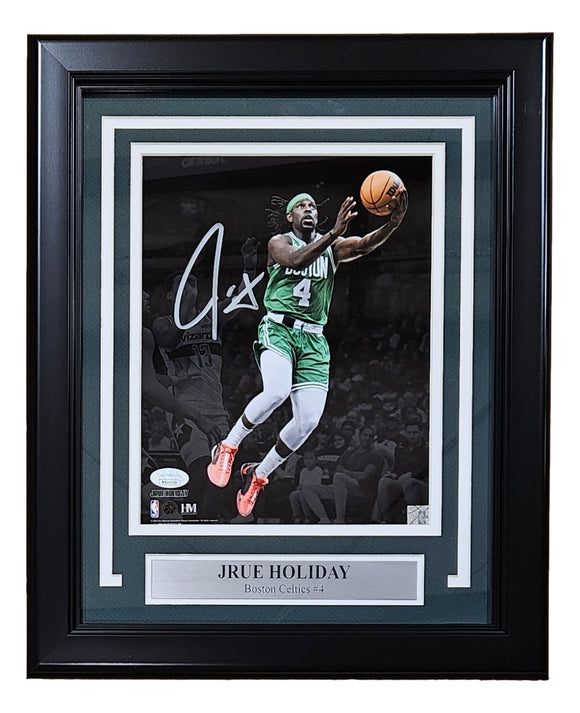 Jrue Holiday Signed Framed 8x10 Boston Celtics Photo JSA Hologram