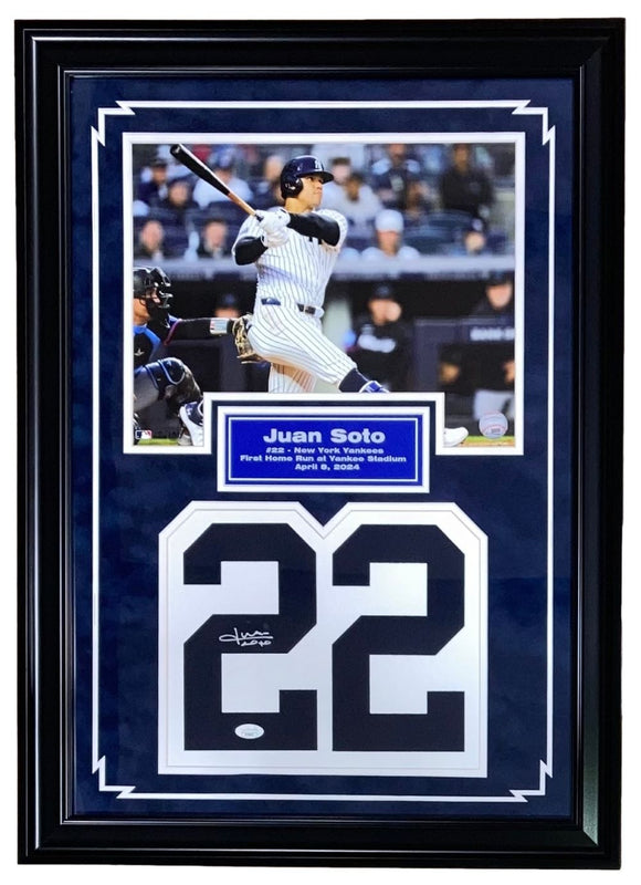 Juan Soto Signed Framed New York Yankees Jersey Numbers w/ 11x14 Photo JSA