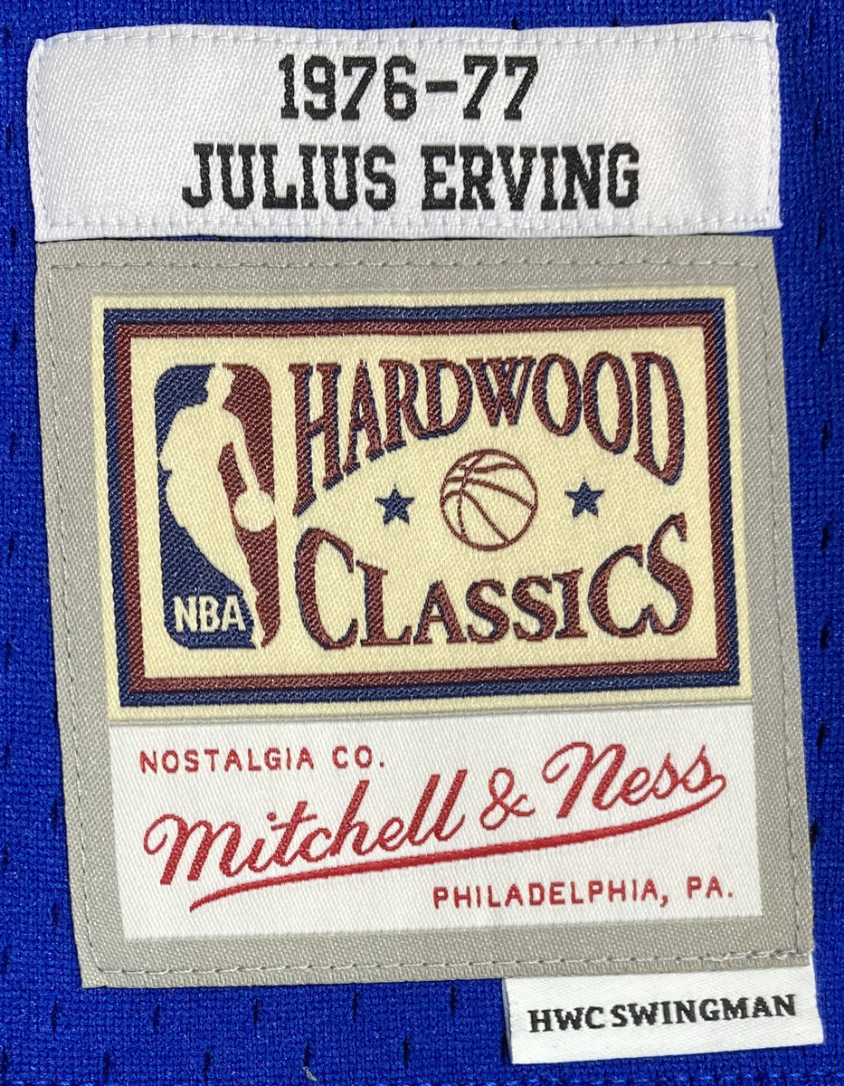 Julius Dr. J Erving Signed 76ers Blue M&N Hardwood Classics Swingman J –  Sports Integrity