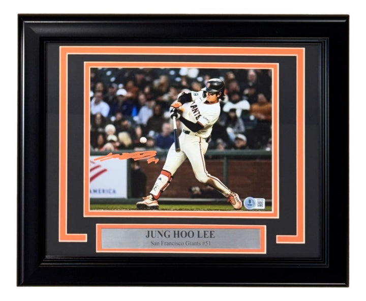 Jung Hoo Lee Signed Framed 8x10 San Francisco Giants Photo BAS