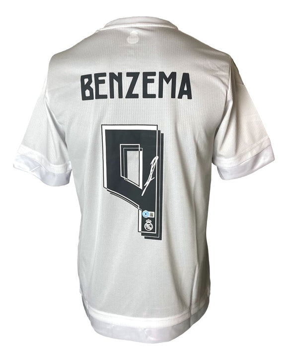 Karim Benzema Signed Real Madrid 2015/16 Adidas Soccer Jersey BAS