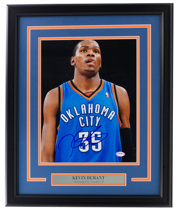 Kevin Durant Signed Framed 11x14 Thunder Basketball Photo PSA Holo AJ75710 Sports Integrity