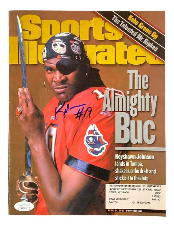 Keyshawn Johnson Signed TB Buccaneers 2000 Sports Illustrated Magazine JSA