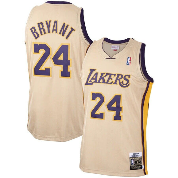 Kobe Bryant Los Angeles Lakers 2008-09 Cream Mitchell & Ness HWC Jersey Sports Integrity