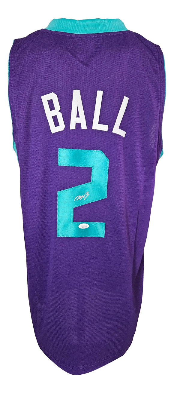 LaMelo Ball Charlotte Signed Purple Basketball Jersey JSA