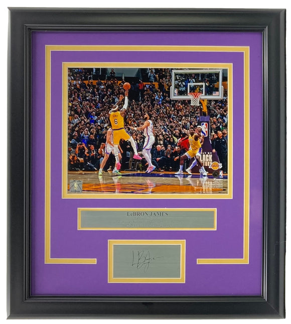 Lebron James Framed 8x10 Lakers Scoring Record Photo w/ Laser Engraved Signature Sports Integrity