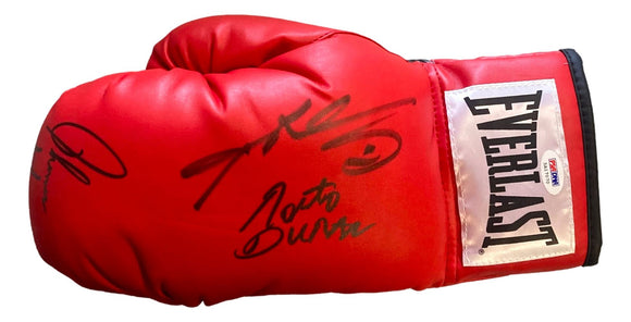 Leonard Duran Hearns Signed Everlast Left Handed Boxing Glove PSA 5A17070