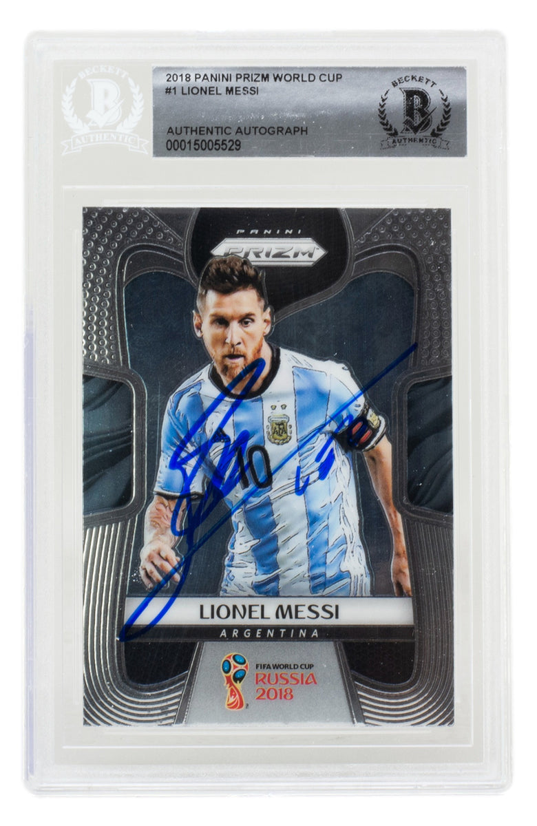 Lionel Messi Signed 2018 Panini Prizm World Cup Argentina Card #1
