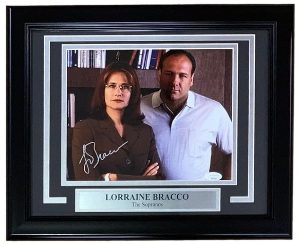 Lorraine Bracco Signed Framed 8x10 Sopranos Photo w/ James Gandolfini JSA Holo