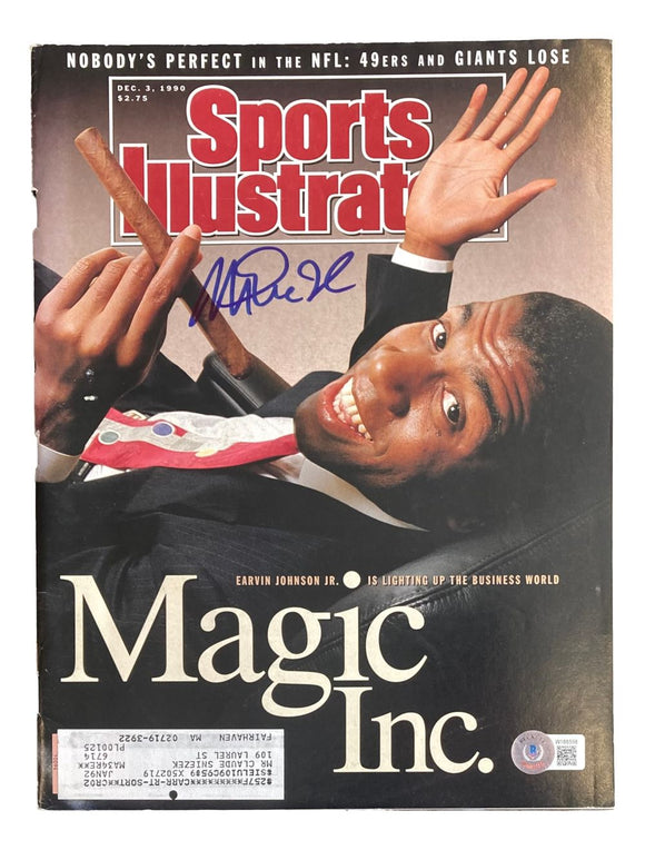 Magic Johnson Los Angeles Lakers Signed 1990 Sports Illustrated Magazine BAS