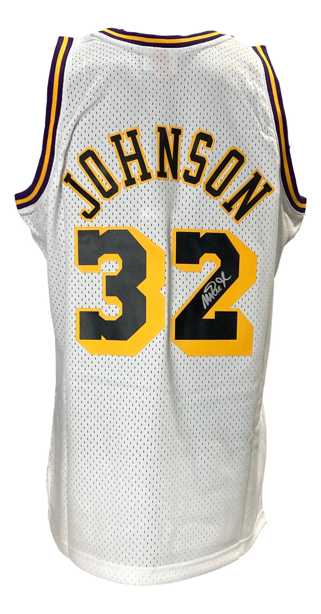 Magic Johnson signed M&N Authentic 1984-85 Los Angeles Lakers Purple Jersey  BSA