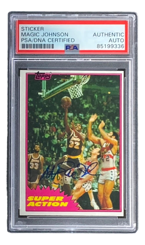 Magic Johnson Signed LA Lakers 1981 Topps #109 Rookie Trading Card PSA/DNA