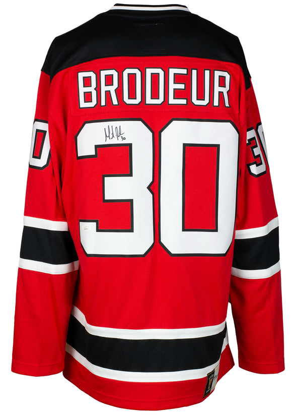 Martin Brodeur Signed Red Fanatics New Jersey Devils Vintage Hockey Jersey JSA Sports Integrity