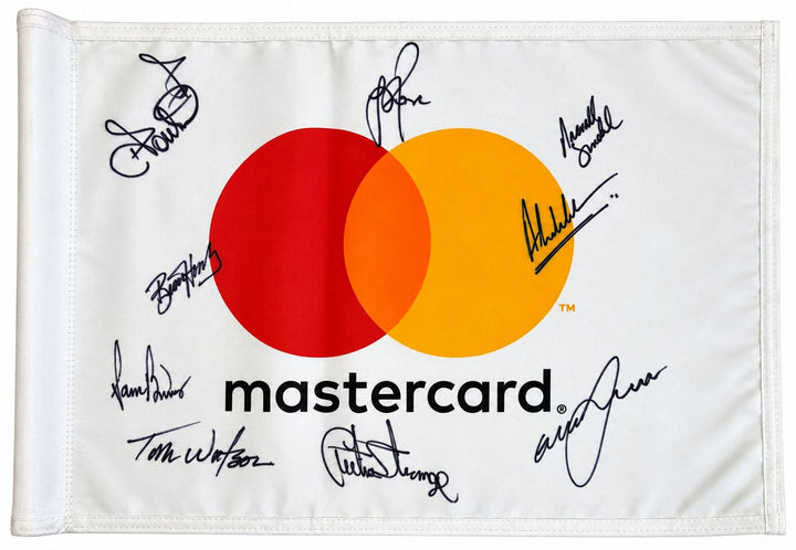 Mastercard Tournament Multi-Signed Golf Flag Tom Watson Justin Rose & More BAS