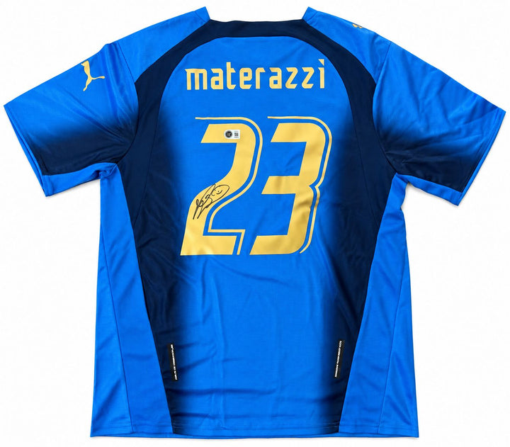 Marco Materazzi Signed Italy Puma Soccer Jersey BAS