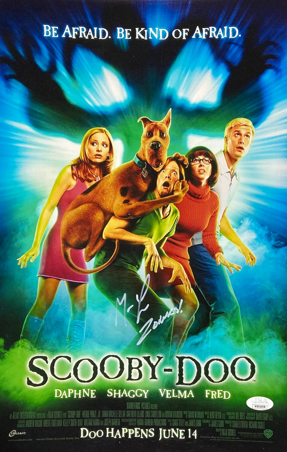 Matthew Lillard Signed 11x17 Scooby Doo Movie Poster Photo Zoinks Insc JSA ITP Sports Integrity