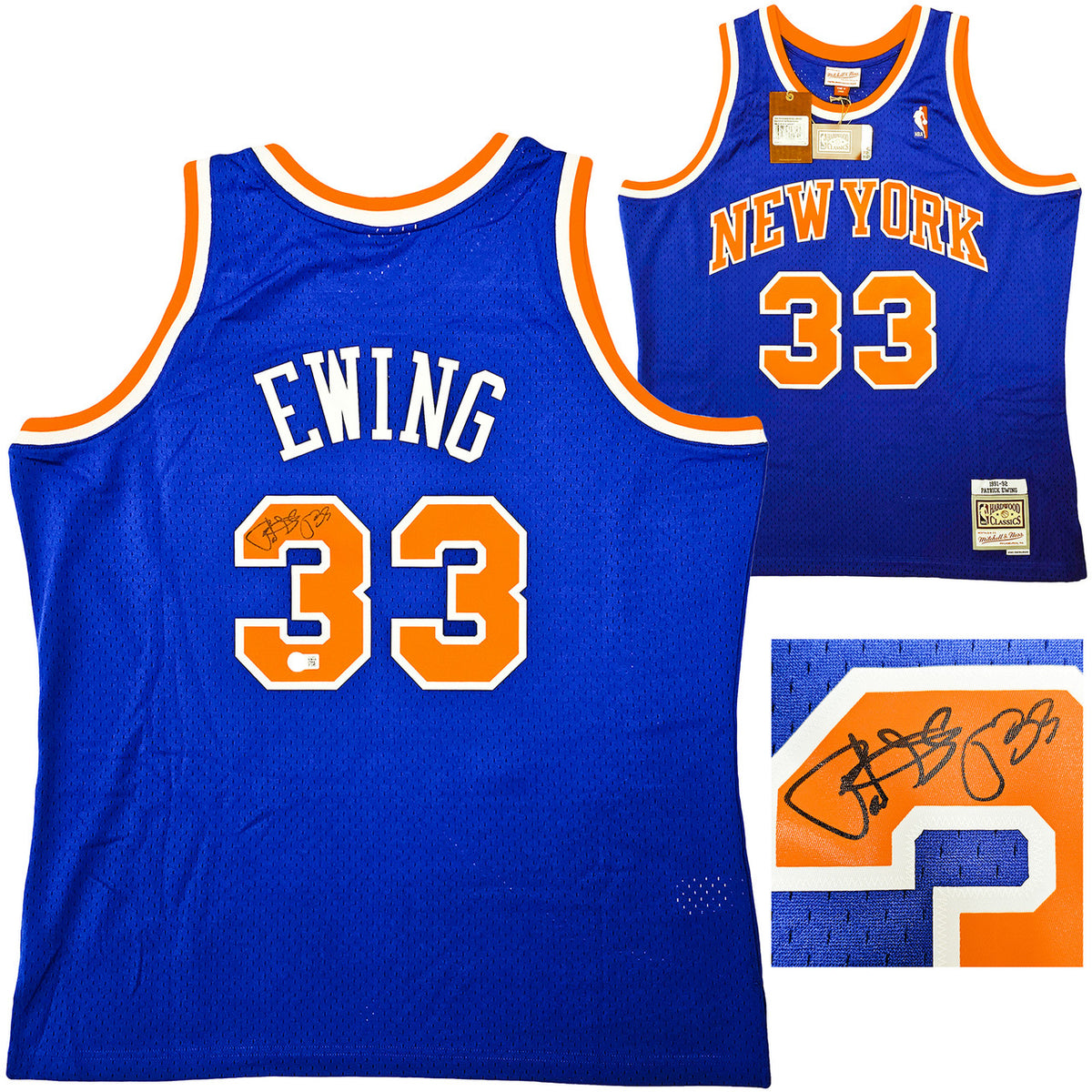 Patrick Ewing New York Knicks Mitchell & Ness Women's 1991-92 Hardwood Classics Swingman Jersey - Blue, Size: Medium