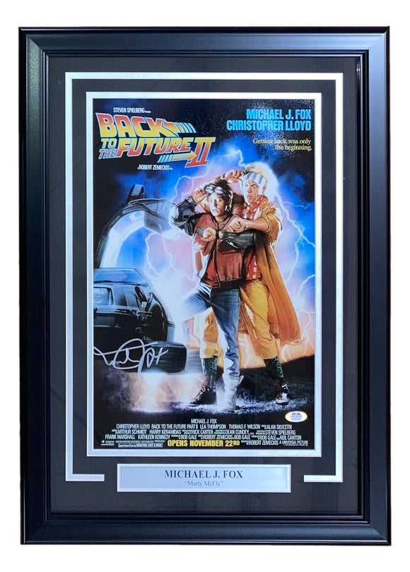 Michael J Fox Signed Framed 11x17 Back To The Future Part II Photo PSA ITP Sports Integrity