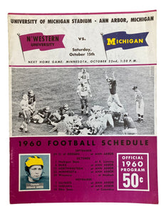 Michigan vs Northwestern October 22 1960 Official Game Program