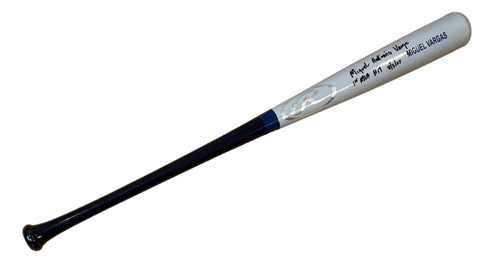 Miguel Vargas Full Name Signed Rawlings Player Model Bat 1st Hit 8/3/22 BAS