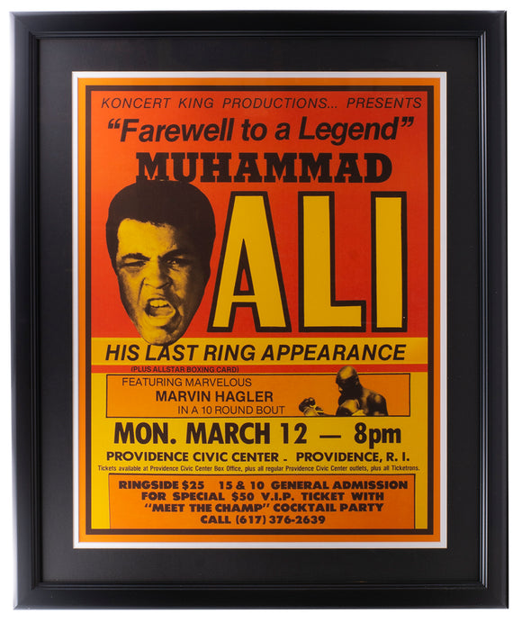 1979 Muhammad Ali Farewell To A Legend Framed Boxing Fight Poster Sports Integrity