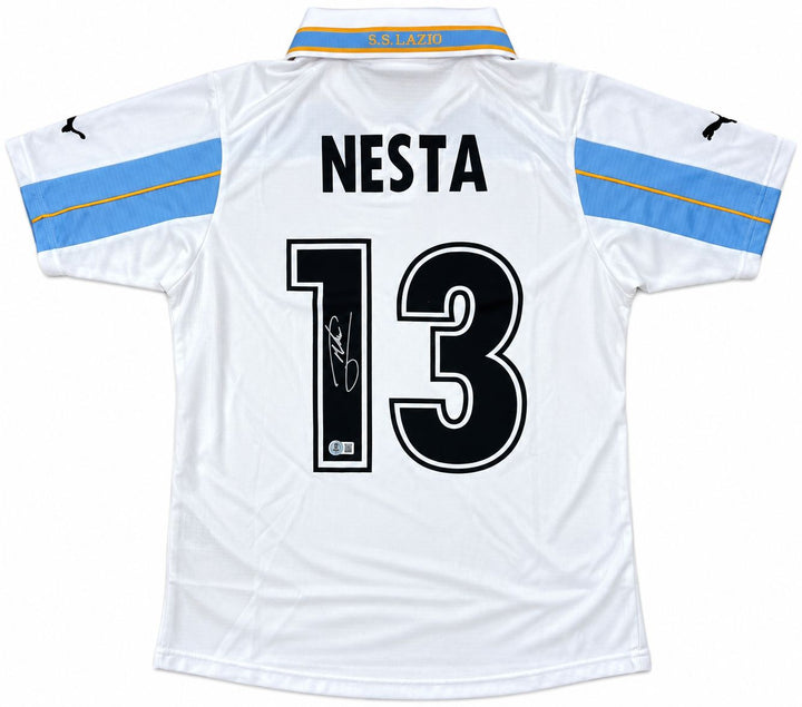 Alessandro Nesta Signed Lazio White Puma Soccer Jersey BAS