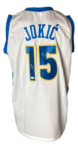 Nikola Jokic Denver Signed White Basketball Jersey JSA Hologram
