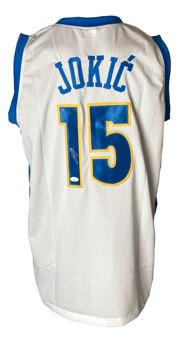 Nikola Jokic Denver Signed White Basketball Jersey JSA Hologram