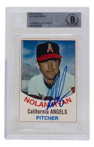 Nolan Ryan Signed 1977 Hostess California Angels Baseball Card #81 BAS 436 Sports Integrity