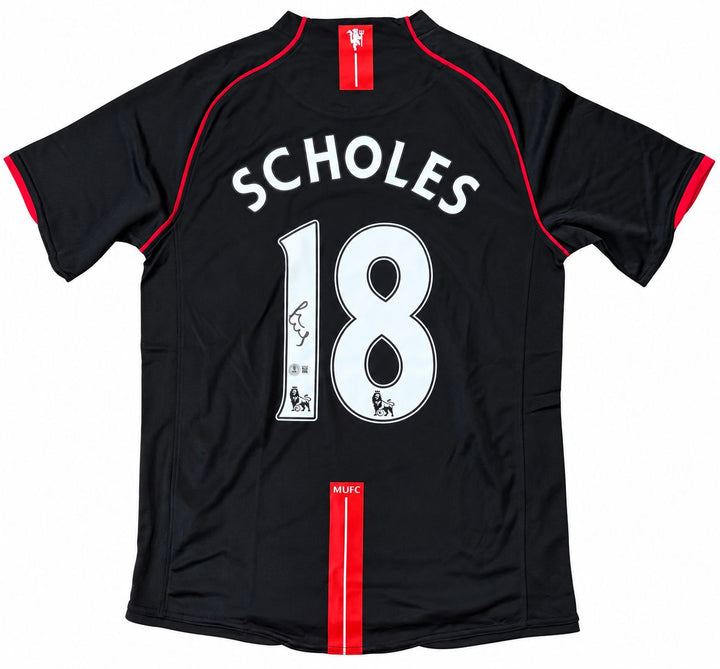Paul Scholes Signed Manchester United Black Nike Soccer Jersey BAS