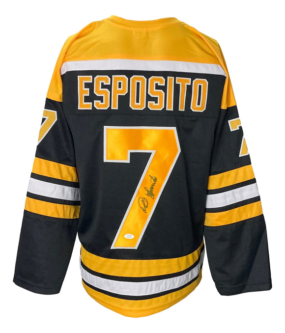 Phil Esposito Signed Custom Black Pro-Style Hockey Jersey JSA ITP Sports Integrity