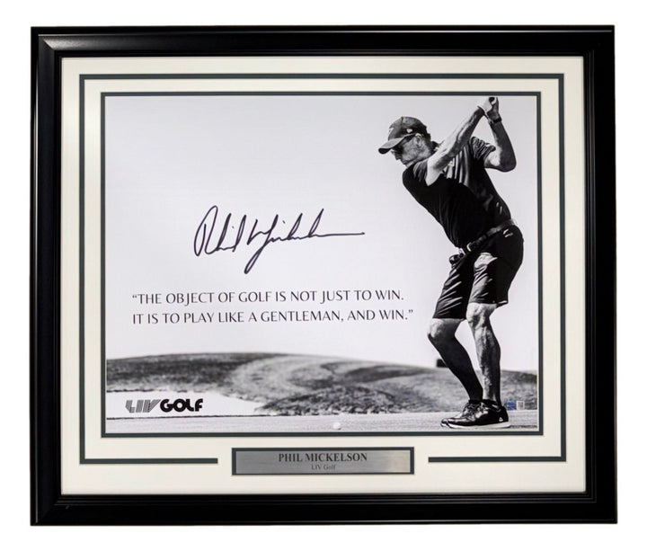 Phil Mickelson Signed Framed 16x20 LIV Golf Photo Steiner CX